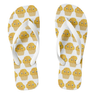Chanclas Patrón de magdalena de maíz de dibujos animados li