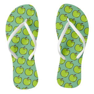 Chanclas Patrón de manzanas verdes personalizados