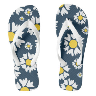 Chanclas Patrón de margaritas, patrón floral, margaritas bl