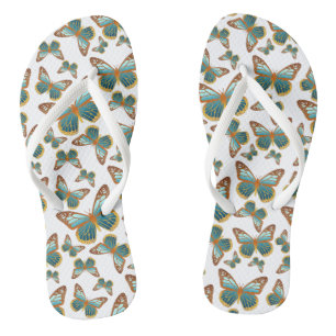 Chanclas Patrón de mariposa de gradiente azul