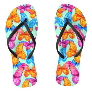 Chanclas Patrón de mariposas coloridas