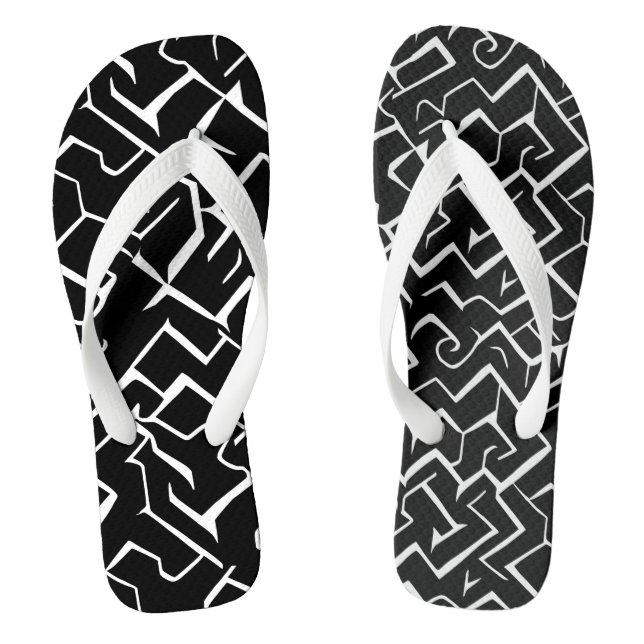 Chanclas Patrón de meandro negro y blanco | Gótico moderno (Plantilla)