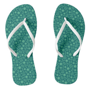 Chanclas Patrón de microbios verdes