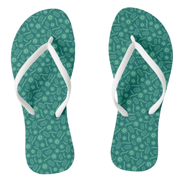 Chanclas Patrón de microbios verdes (Plantilla)