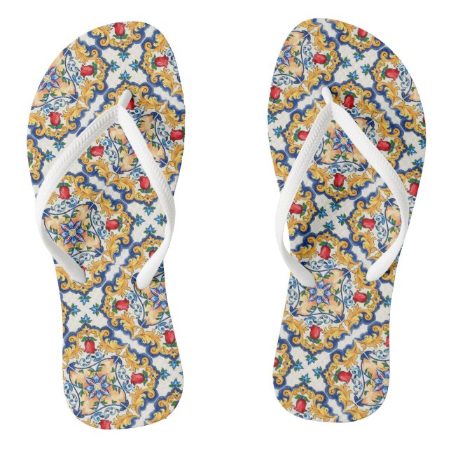 Chanclas Patrón de mosaico colorido de mallica siciliana (Plantilla)