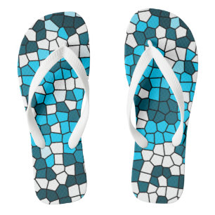 Chanclas Patrón de mosaico genial l Azul trendy l Verano