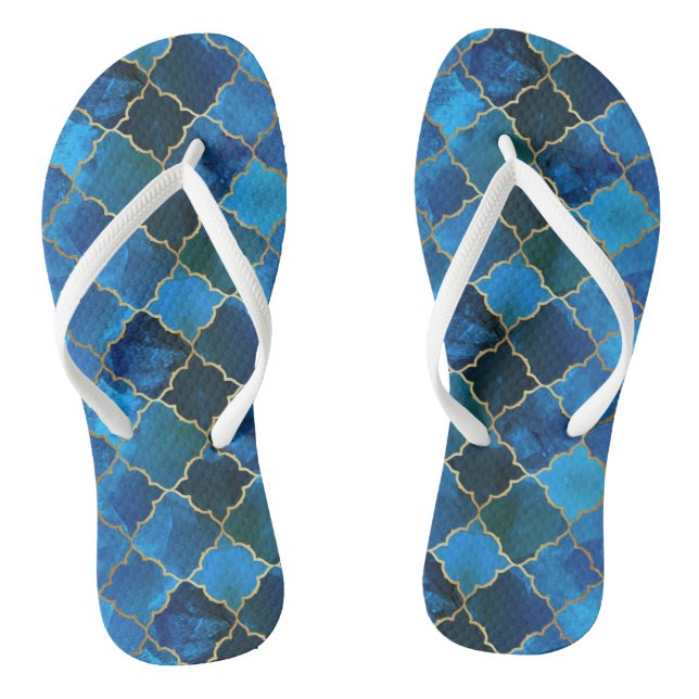 Chanclas Patrón de mosaico marroquí de zafiro Gemstone y or (Plantilla)