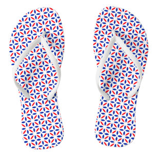 Chanclas Patrón de mosaico rojo blanco y azul