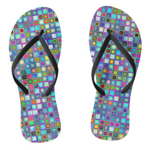Chanclas Patrón de mosaicos retro multicolores del 'Kinderg