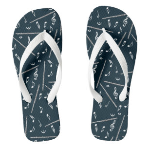 Chanclas Patrón de notas de música de flauta