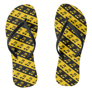 Chanclas Patrón de notas dieciséis en blanco y negro