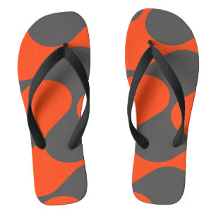 Chanclas Patrón de onda de moda retro naranja