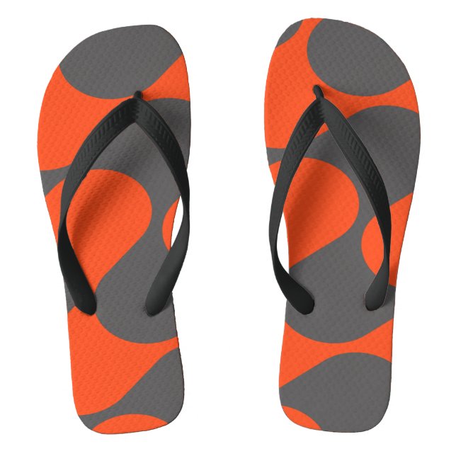 Chanclas Patrón de onda de moda retro naranja (Plantilla)