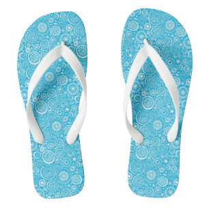 Chanclas Patrón de ornamento gris azul