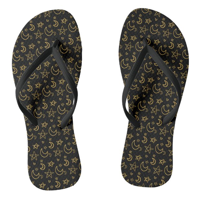 Chanclas Patrón de oro de lunas y estrellas (Plantilla)