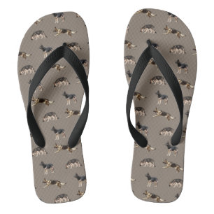 Chanclas Patrón de pastor alemán (marrón)