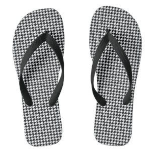 Chanclas patrón de pata de gallo negro y blanco
