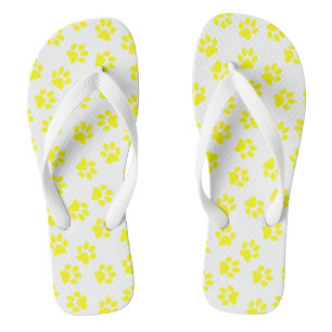 Chanclas Patrón De Patas, Patas De Perro, Patas Amarillas