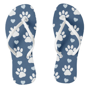 Chanclas Patrón De Patas, Patas De Perro, Patas Blancas, Co