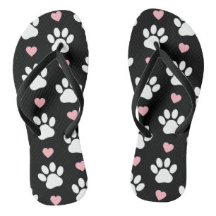 Chanclas Patrón De Patas, Patas De Perro, Patas Blancas, Co