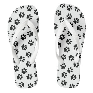 Chanclas Patrón De Patas, Patas De Perro, Patas Negras