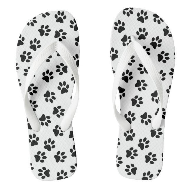 Chanclas Patrón De Patas, Patas De Perro, Patas Negras (Plantilla)