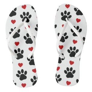 Chanclas Patrón De Patas, Patas De Perro, Patas Negras, Cor
