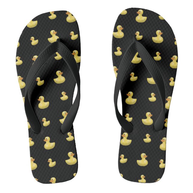 Chanclas Patrón de pato de caucho negro (Plantilla)
