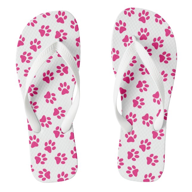 Chanclas Patrón De Paws, Paws De Perro, Paws Rosados (Plantilla)