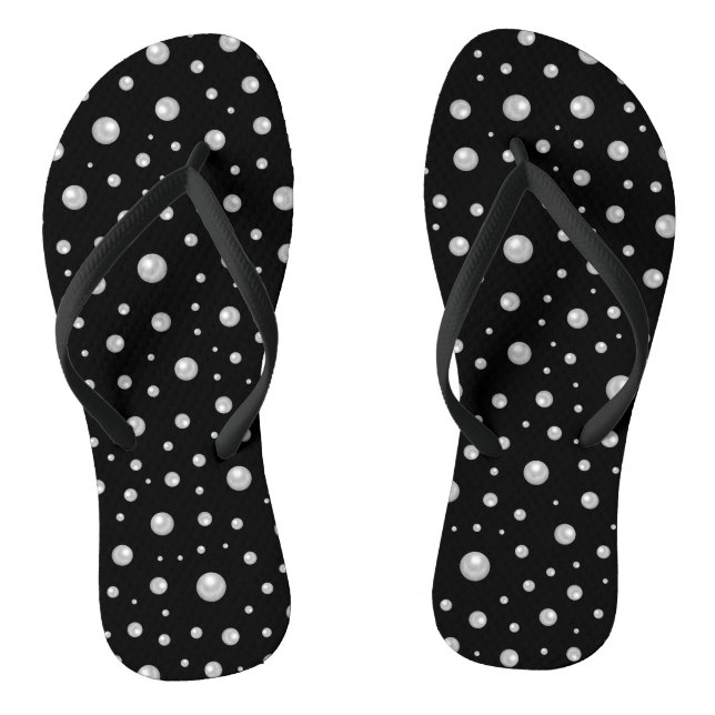 Chanclas Patrón de perla en fondo negro (Plantilla)
