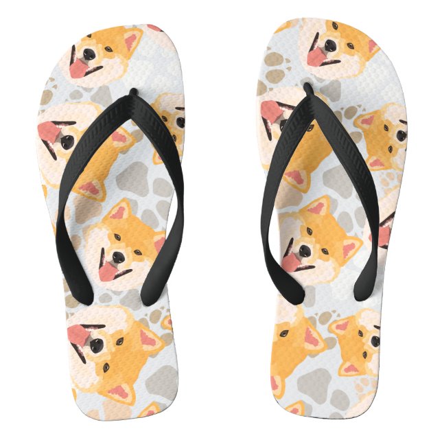 Chanclas Patrón de perros ve Shiba Inu (Plantilla)