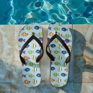 Chanclas Patrón de pescado tropical de la playa de verano
