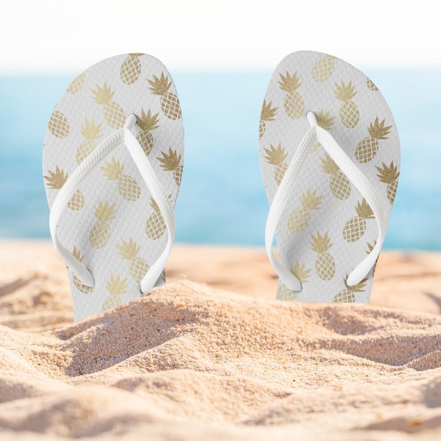 Chanclas Patrón de piña dorada (Subido por el creador)