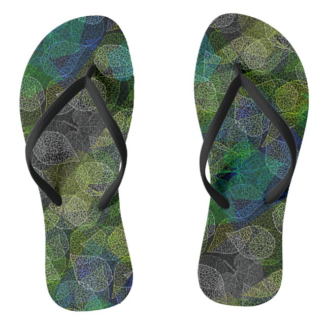 Chanclas Patrón de plantas A02.b Deja negro BG (Plantilla)