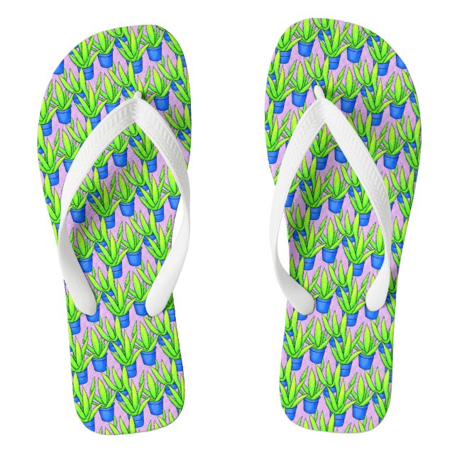 Chanclas Patrón de plantas de aloe vera (Plantilla)