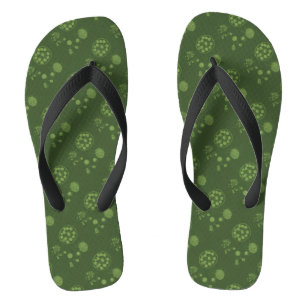Chanclas Patrón de puntos de algas verde acuático
