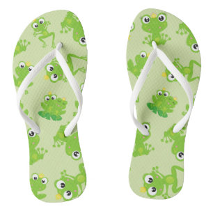 Chanclas Patrón de rana, ranas cortas, ranas verdes, prínci