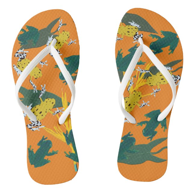 Chanclas Patrón de Ranas Verde Amarillo (Plantilla)