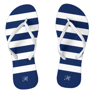 Chanclas Patrón de rayas blancas y azules