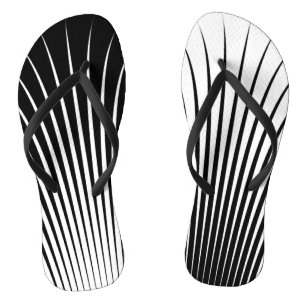 Chanclas Patrón de rayas blancas y negras muy único