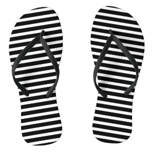 Chanclas Patrón de rayas Blanco negro trendy Elegante