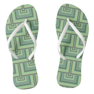Chanclas Patrón de rayas cuadradas de color verde oliva