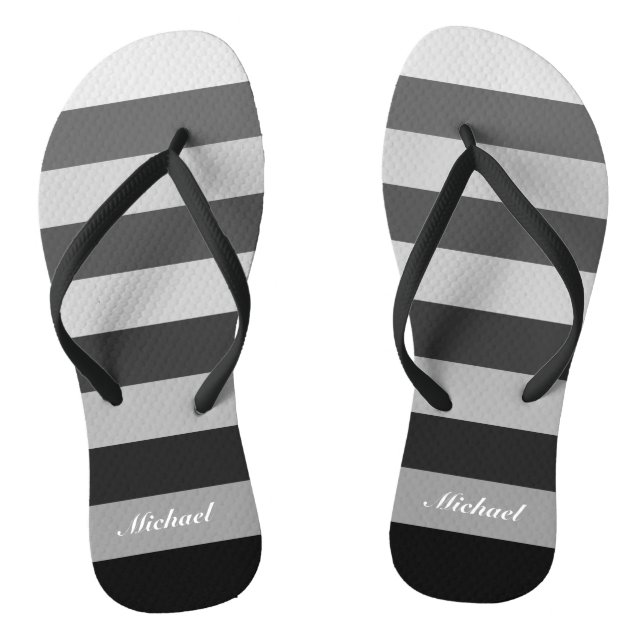 Chanclas Patrón de rayas en bloque grises monocromáticos (Plantilla)