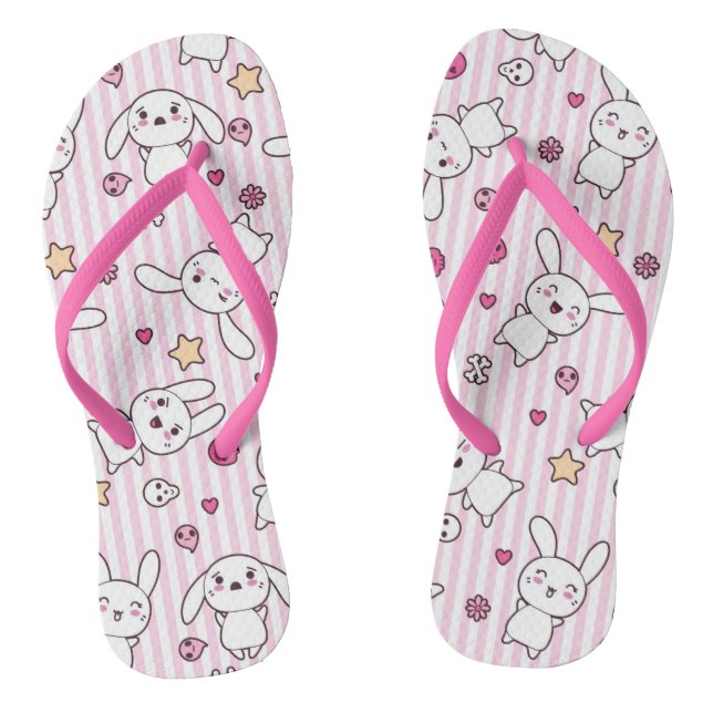 Chanclas patrón de rayas kawaii (Plantilla)
