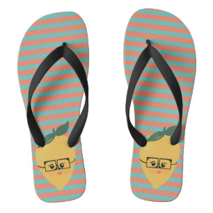 Chanclas Patrón de rayas limón adorable