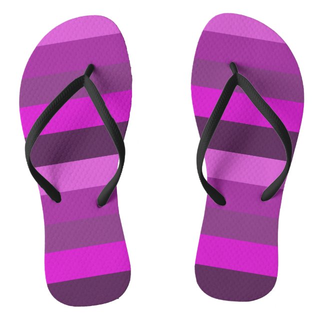 Chanclas Patrón de rayas rosadas y violetas de estilo (Plantilla)