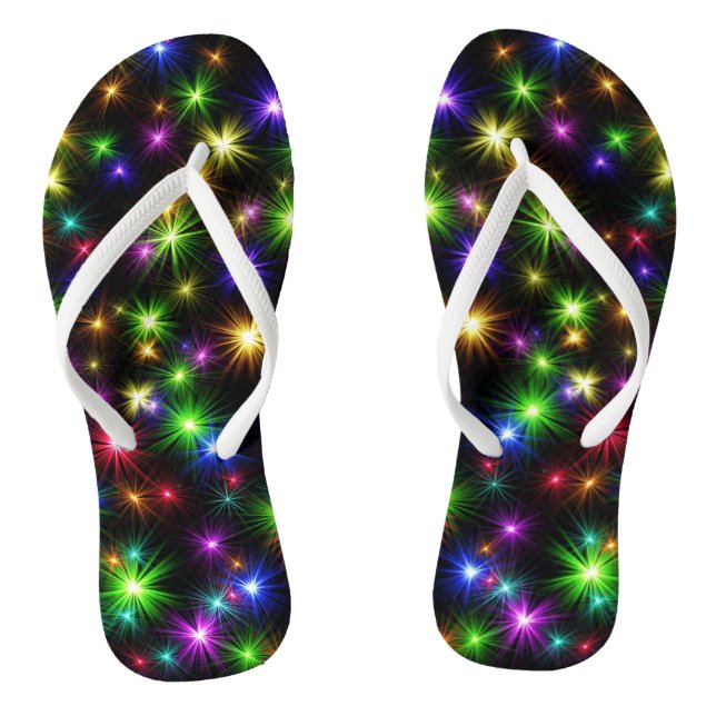 Chanclas Patrón de rayos de estrella de Navidad multicolor (Plantilla)