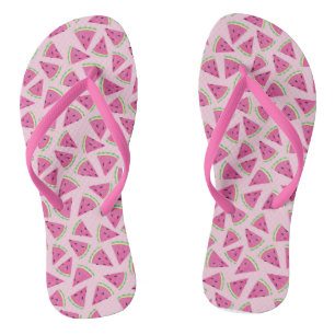 Chanclas Patrón de sandía tropical rosa de moda