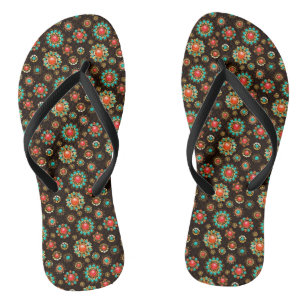 Chanclas Patrón de Seamless Brooches Étnicos