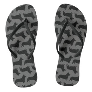 Chanclas Patrón de siluetas de Corgi galés